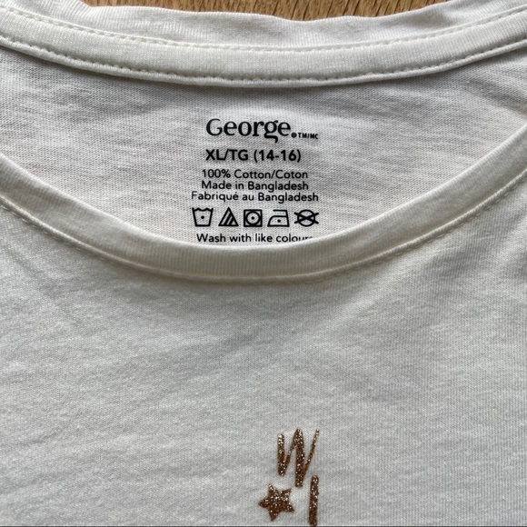 OFF WHITE & GOLD LONG SLEEVES GRAPHIC  TEE - Picture 8 of 11